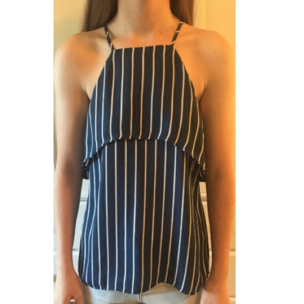 Navy and white Francesca's tank top.